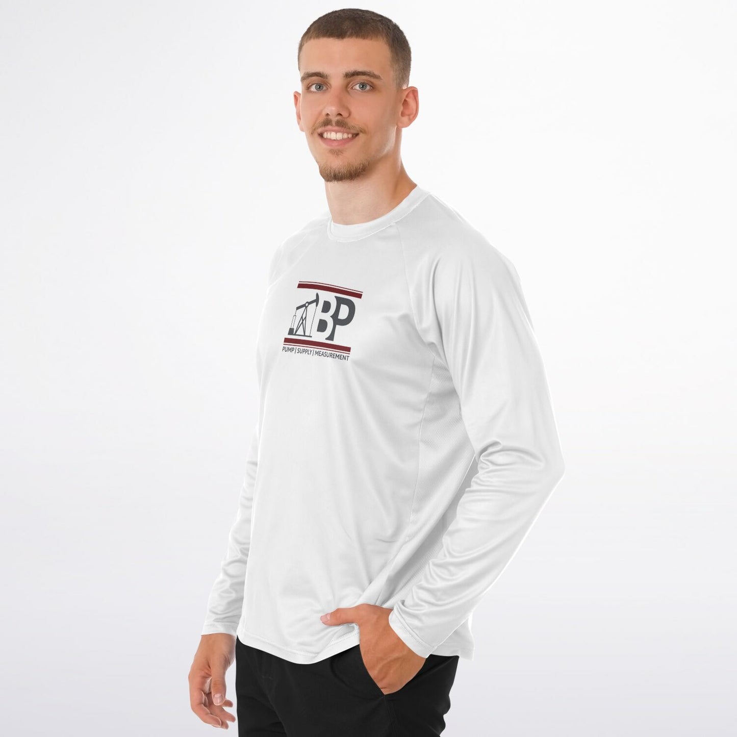 Men's Long Sleeve Performance Shirt - White w/ BP Logo