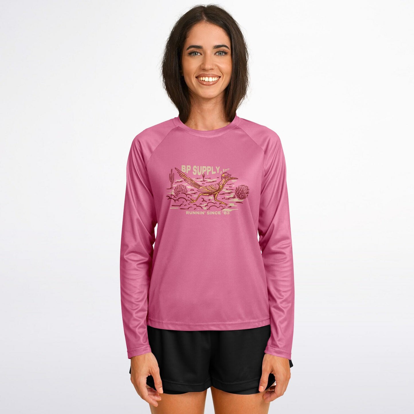 Women's Long Sleeve Performance Shirt - Pink Roadrunner