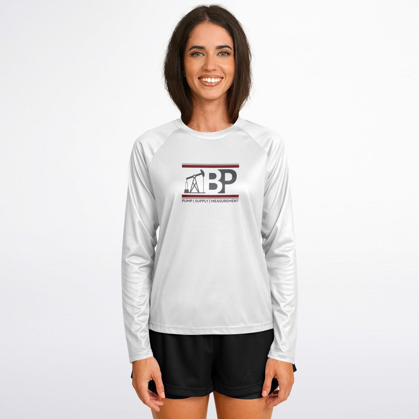 Women's Long Sleeve Performance Shirt - White w/ BP Logo