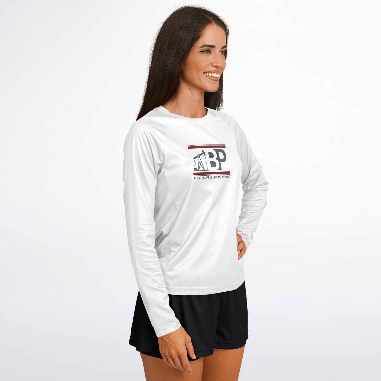 Women's Long Sleeve Performance Shirt - White w/ BP Logo
