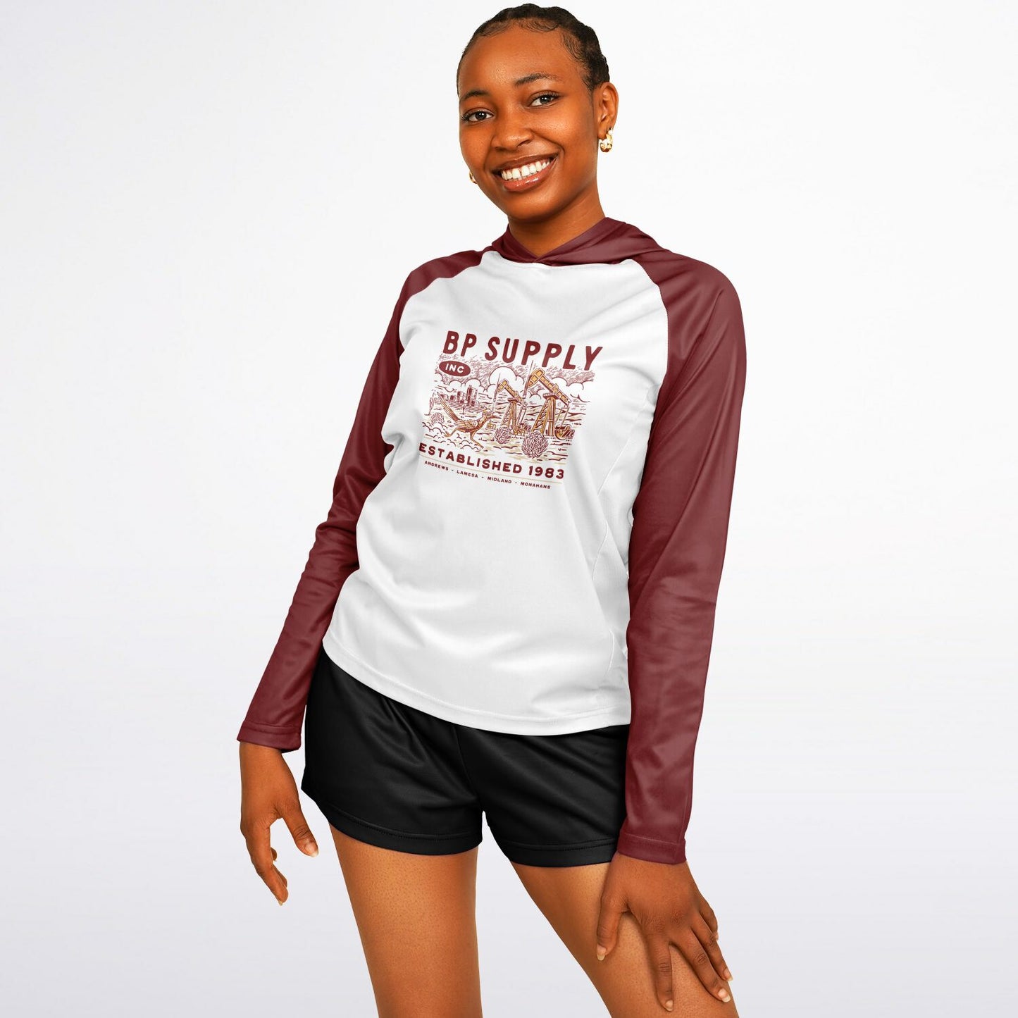 Women's Long Sleeve Hooded Performance Shirt - Roadrunner Design