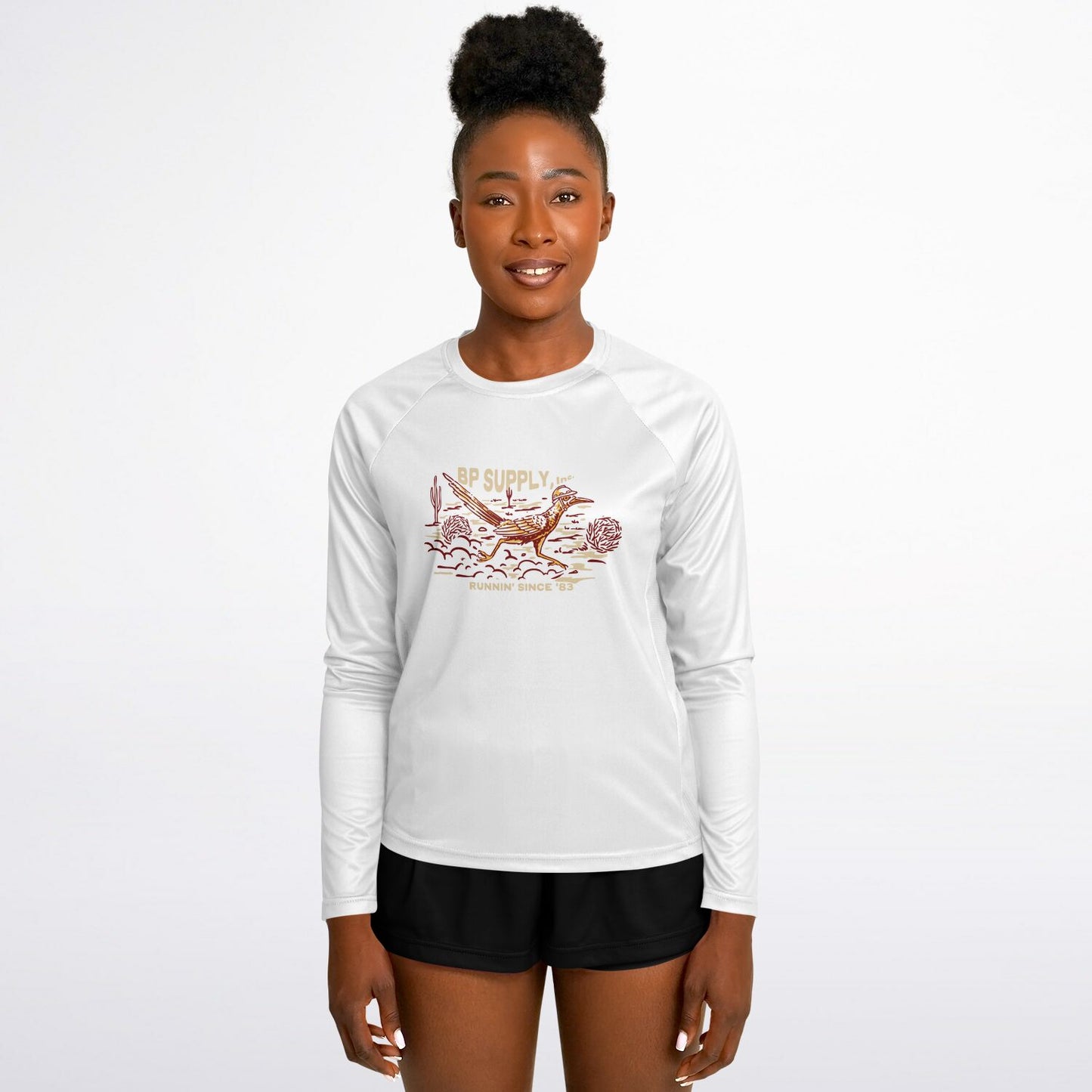 Women's Long Sleeve Performance Shirt - White Roadrunner