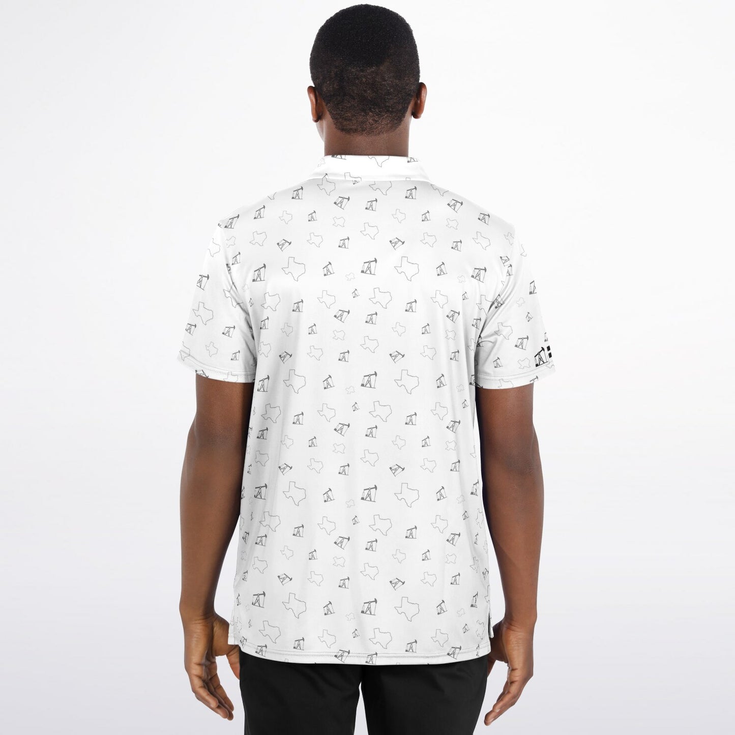 TX and Pumpjacks White Golf Polo Shirt