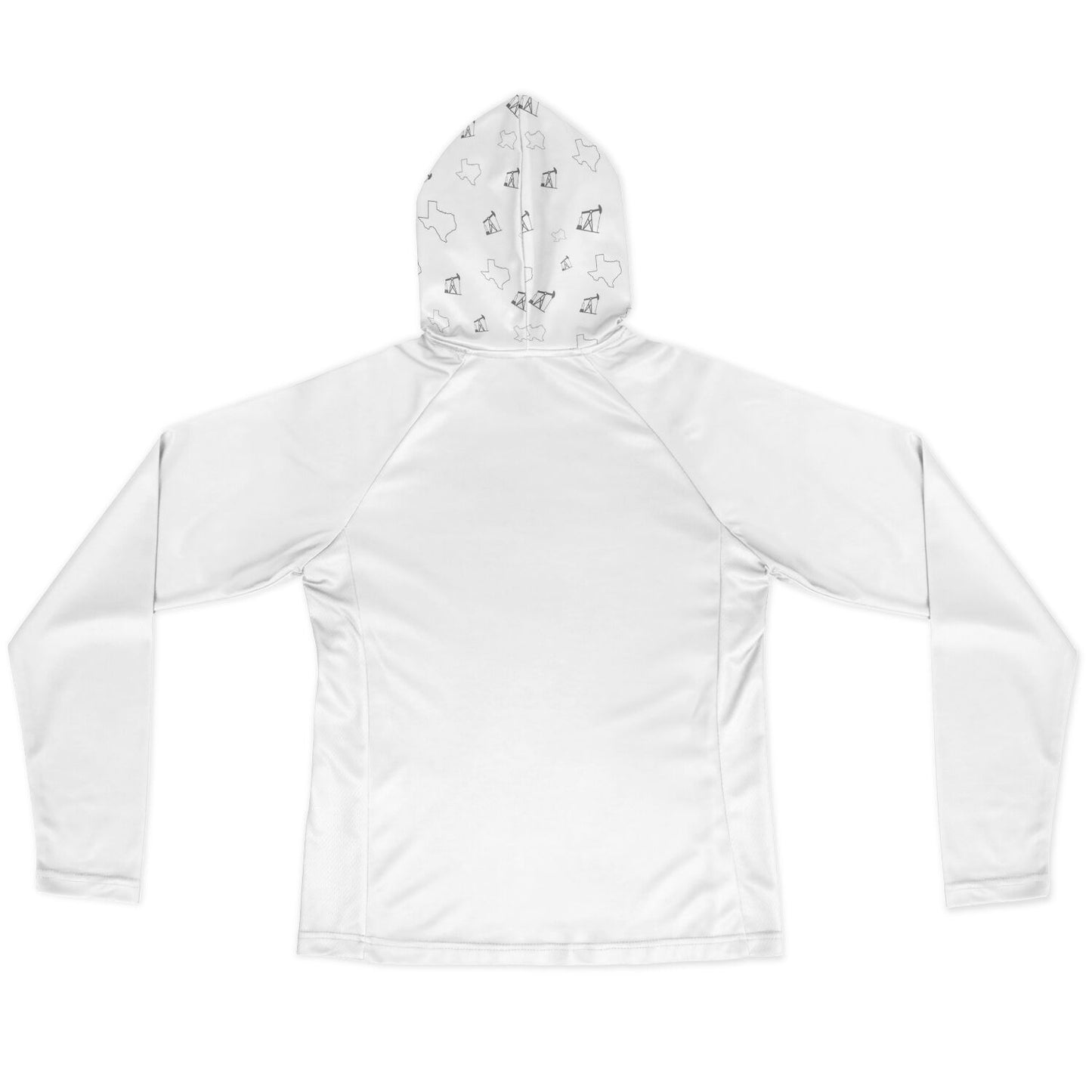 Women's Long Sleeve Hooded Performance Shirt - White w/ BP Logo