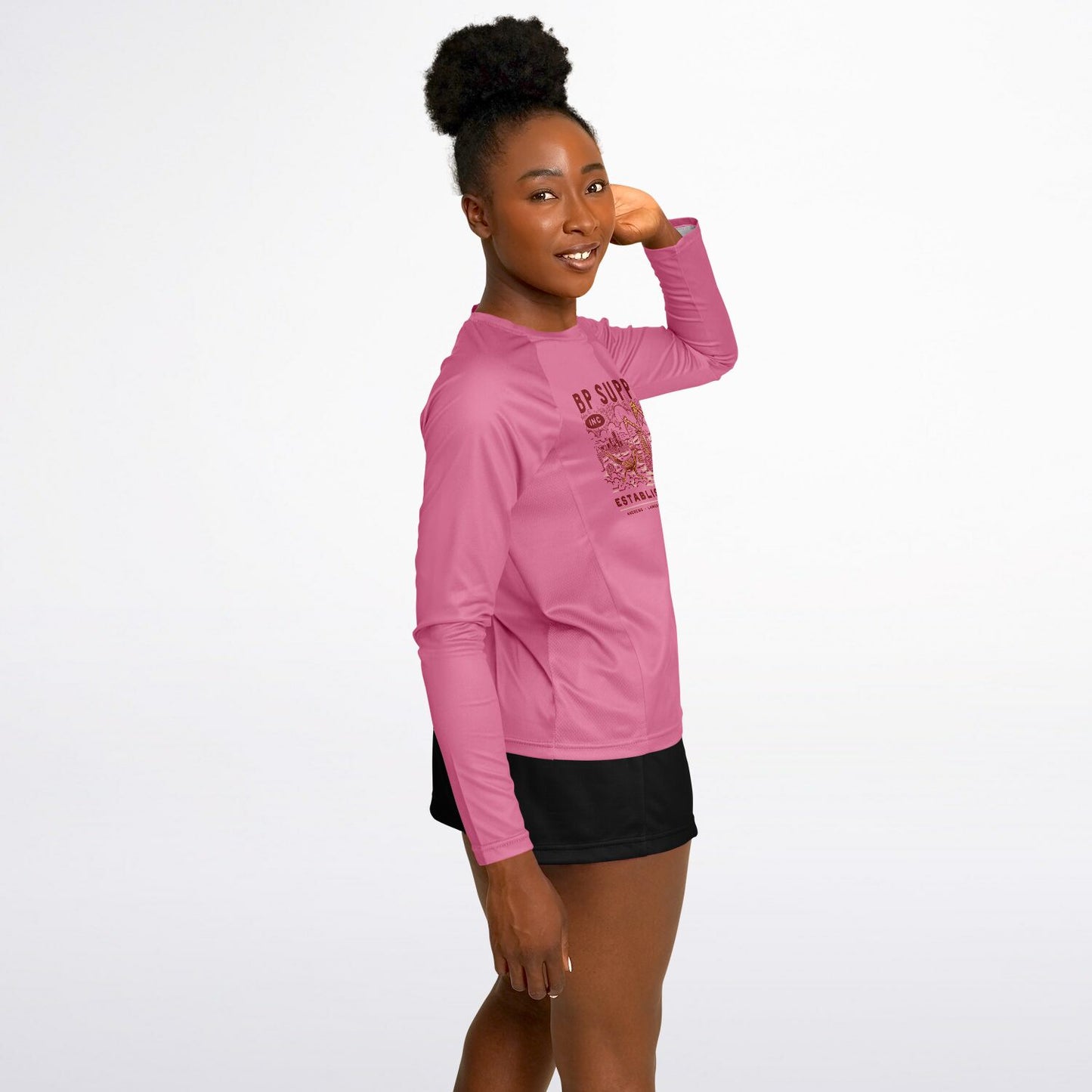Women's Long Sleeve Performance Shirt - Pink Roadrunner Design