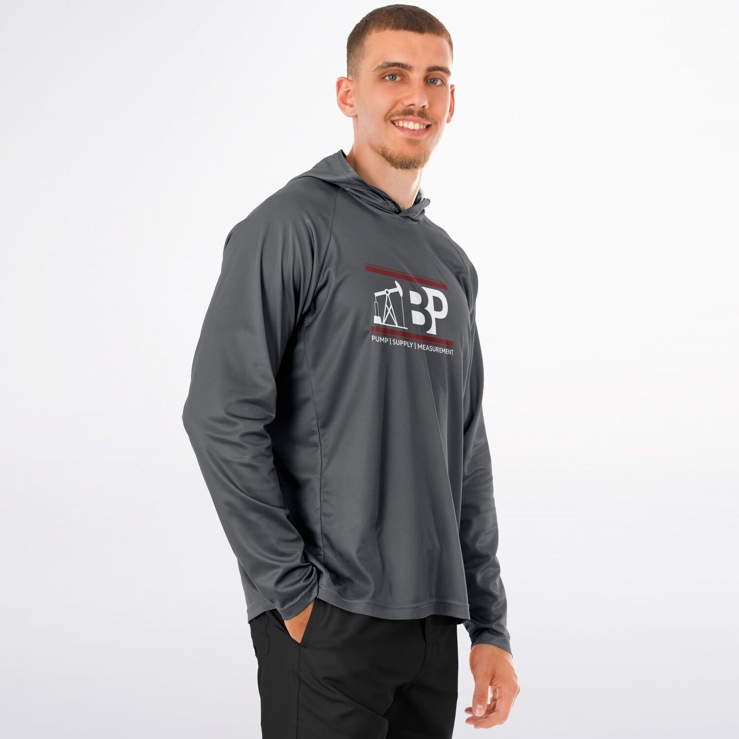 Men's Long Sleeve Hooded Performance Shirt - AOP