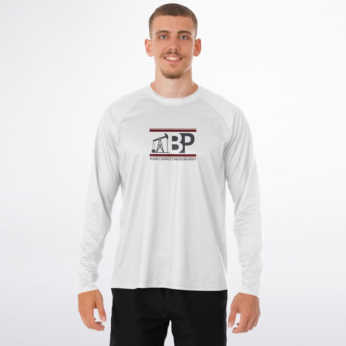 Men's Long Sleeve Performance Shirt - White w/ BP Logo