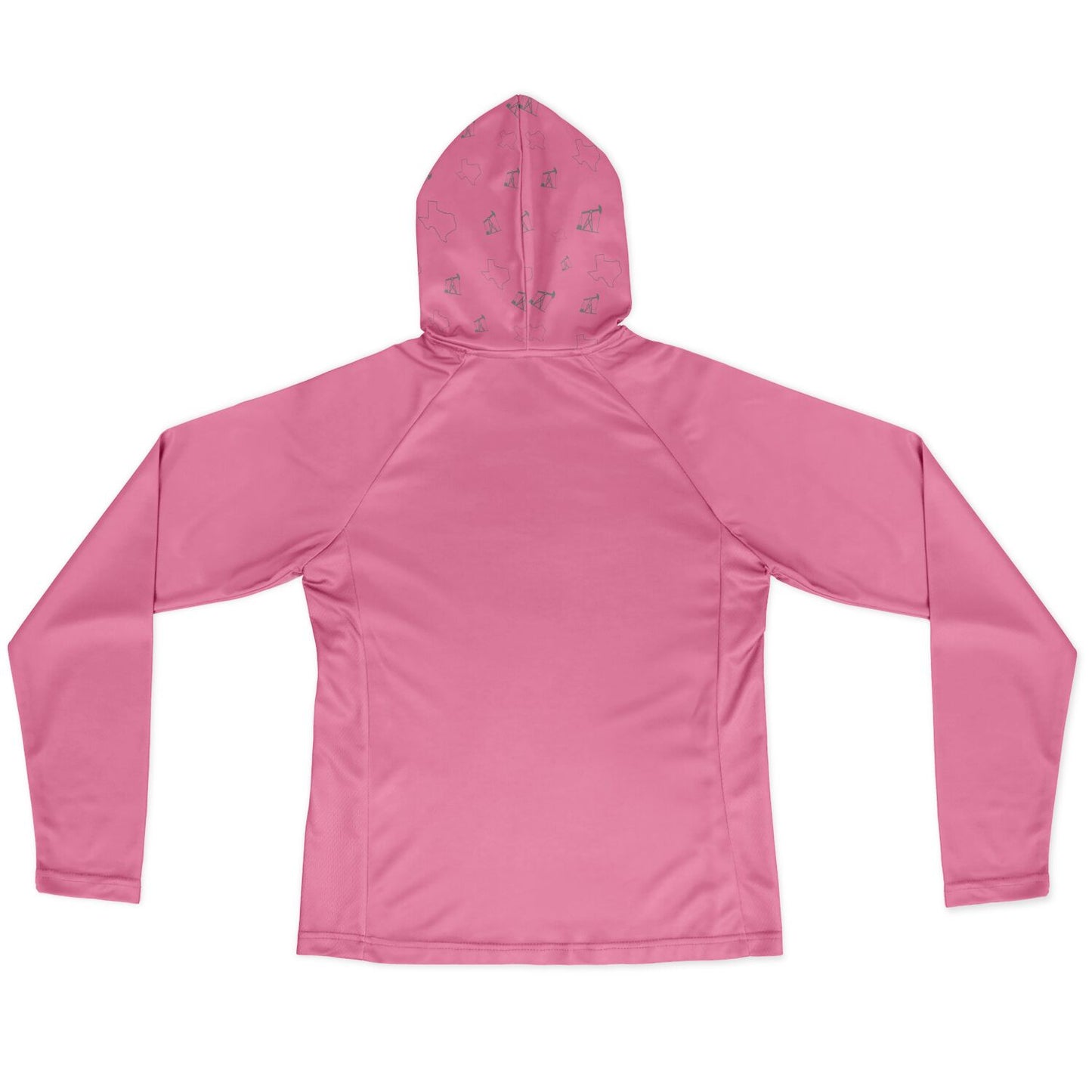 Women's Long Sleeve Hooded Performance Shirt - Pink w/ BP Logo