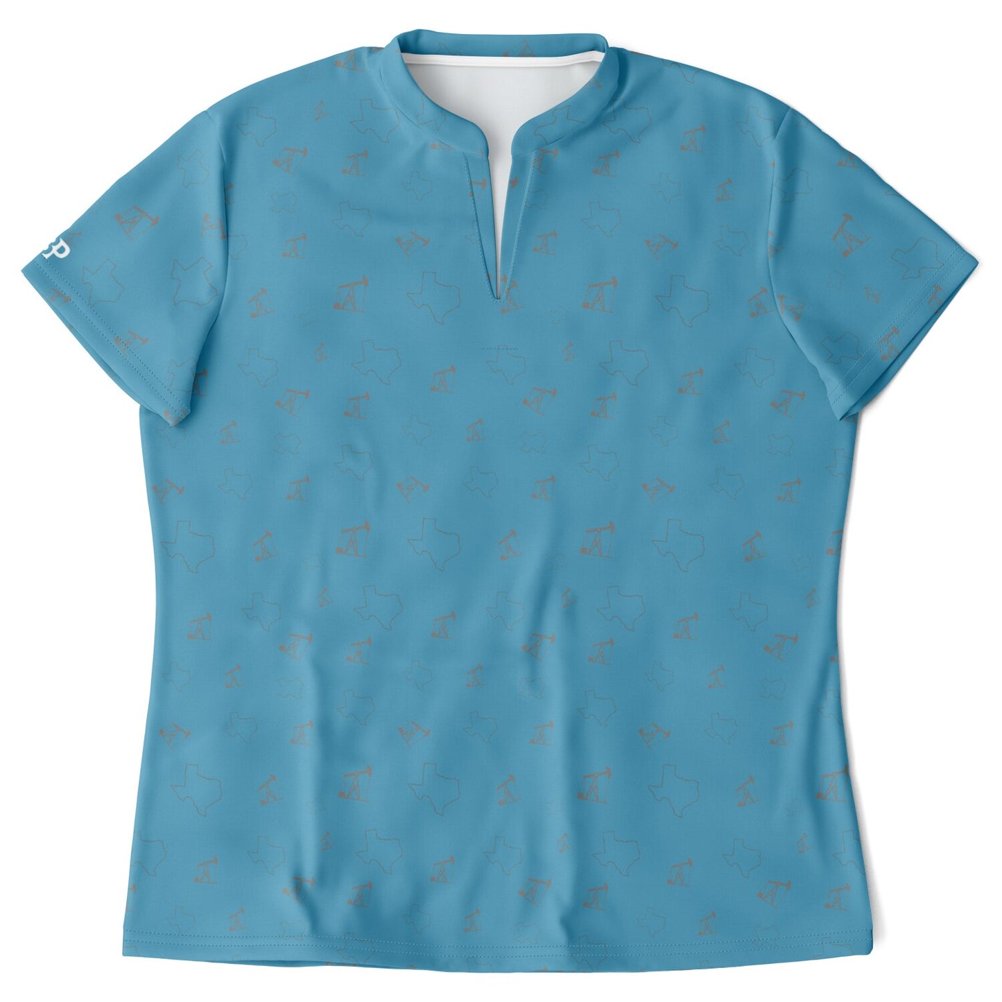 Women's Sky Blue Pumpjacks and TX Performance Polo
