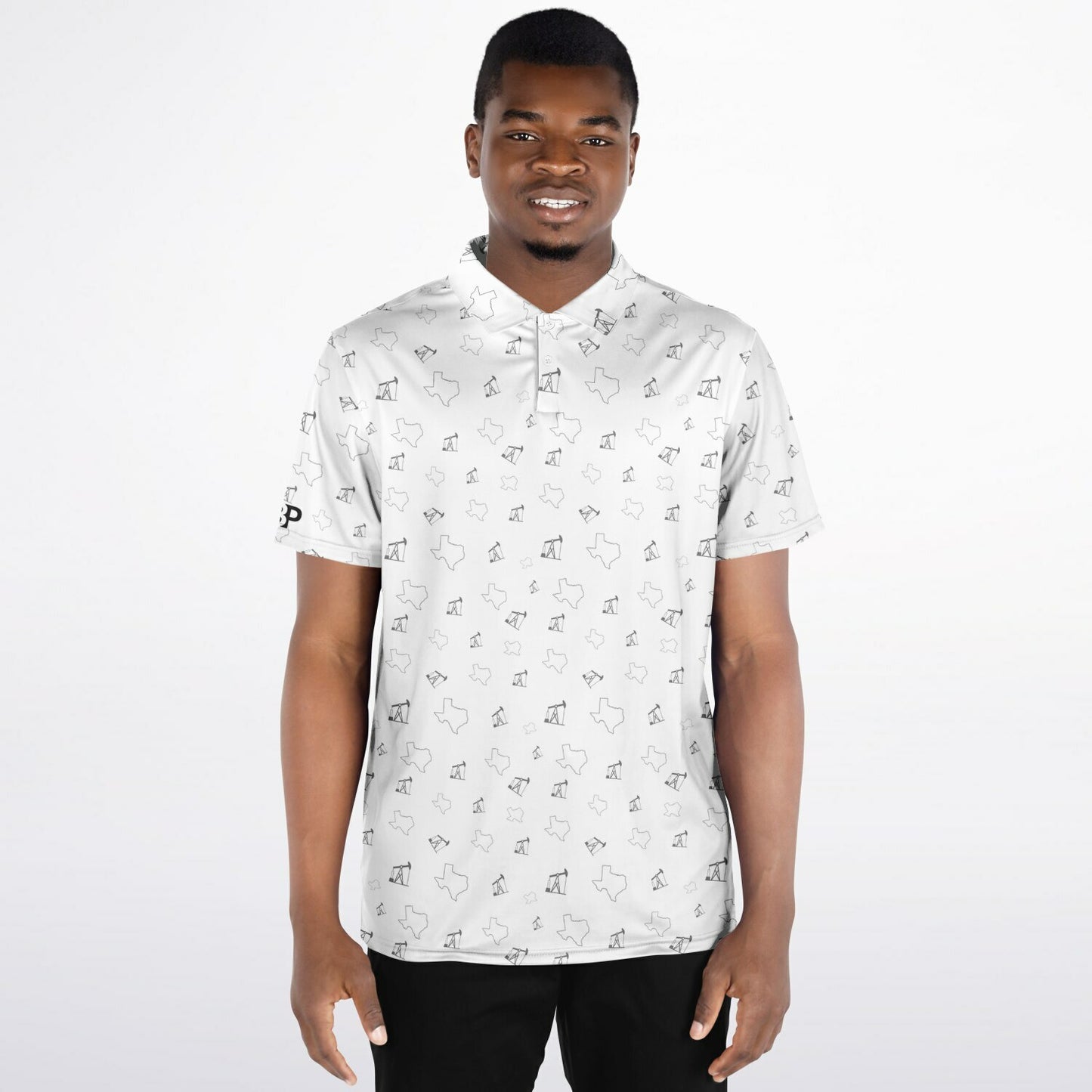TX and Pumpjacks White Golf Polo Shirt