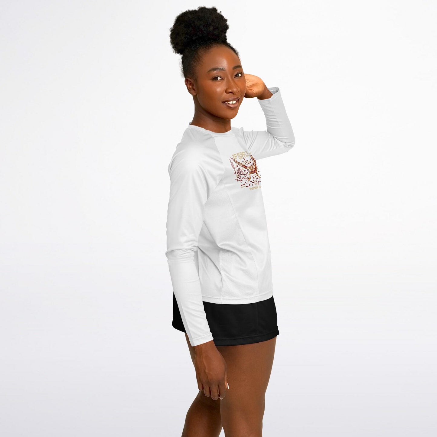 Women's Long Sleeve Performance Shirt - White Roadrunner