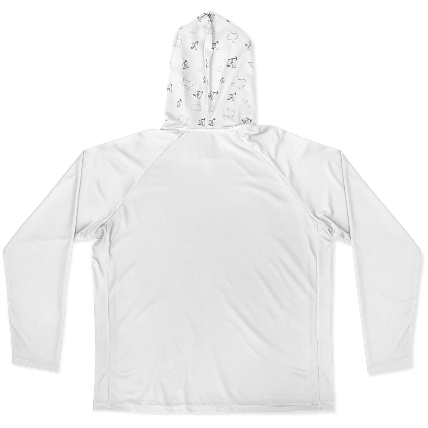 Men's Long Sleeve Hooded Performance Shirt - White w/ BP Logo