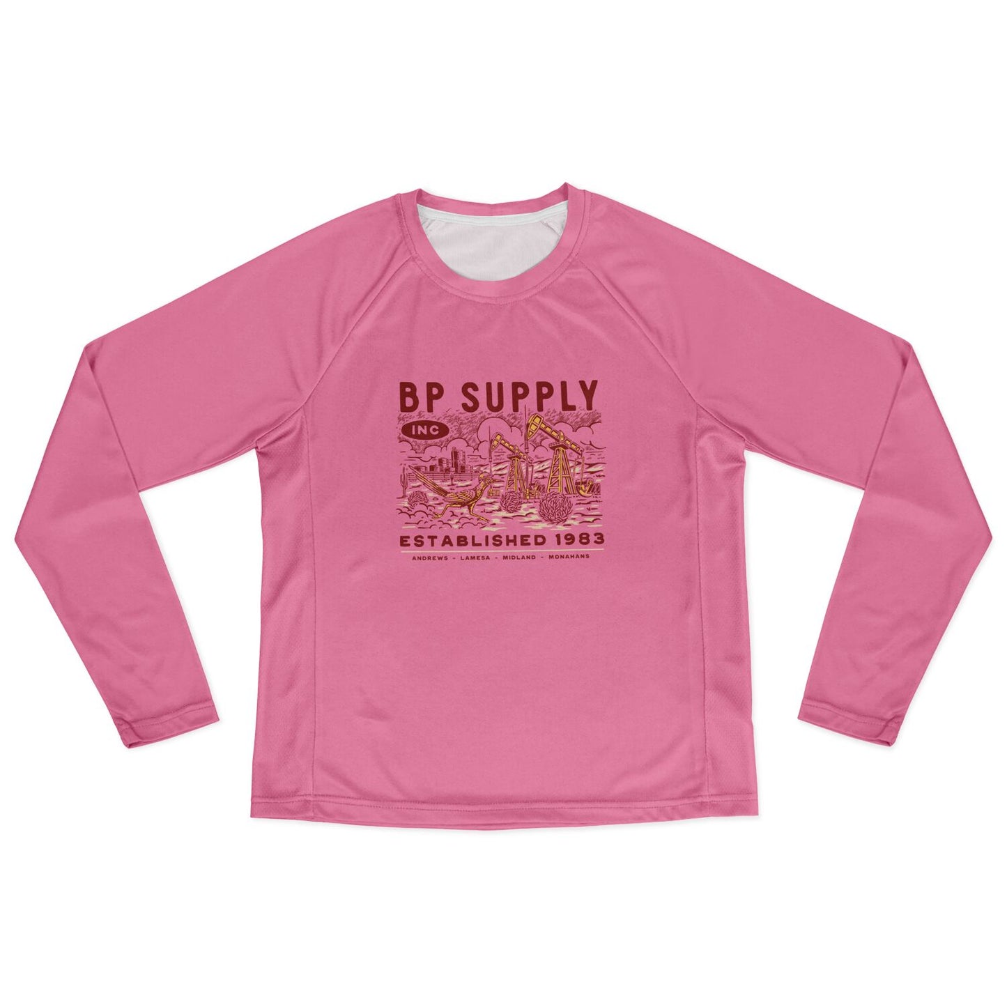 Women's Long Sleeve Performance Shirt - Pink Roadrunner Design