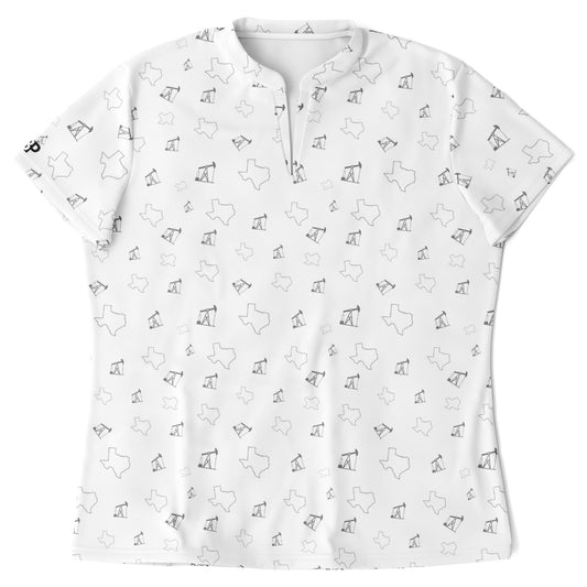 Women's White Pumpjacks and TX Performance Polo