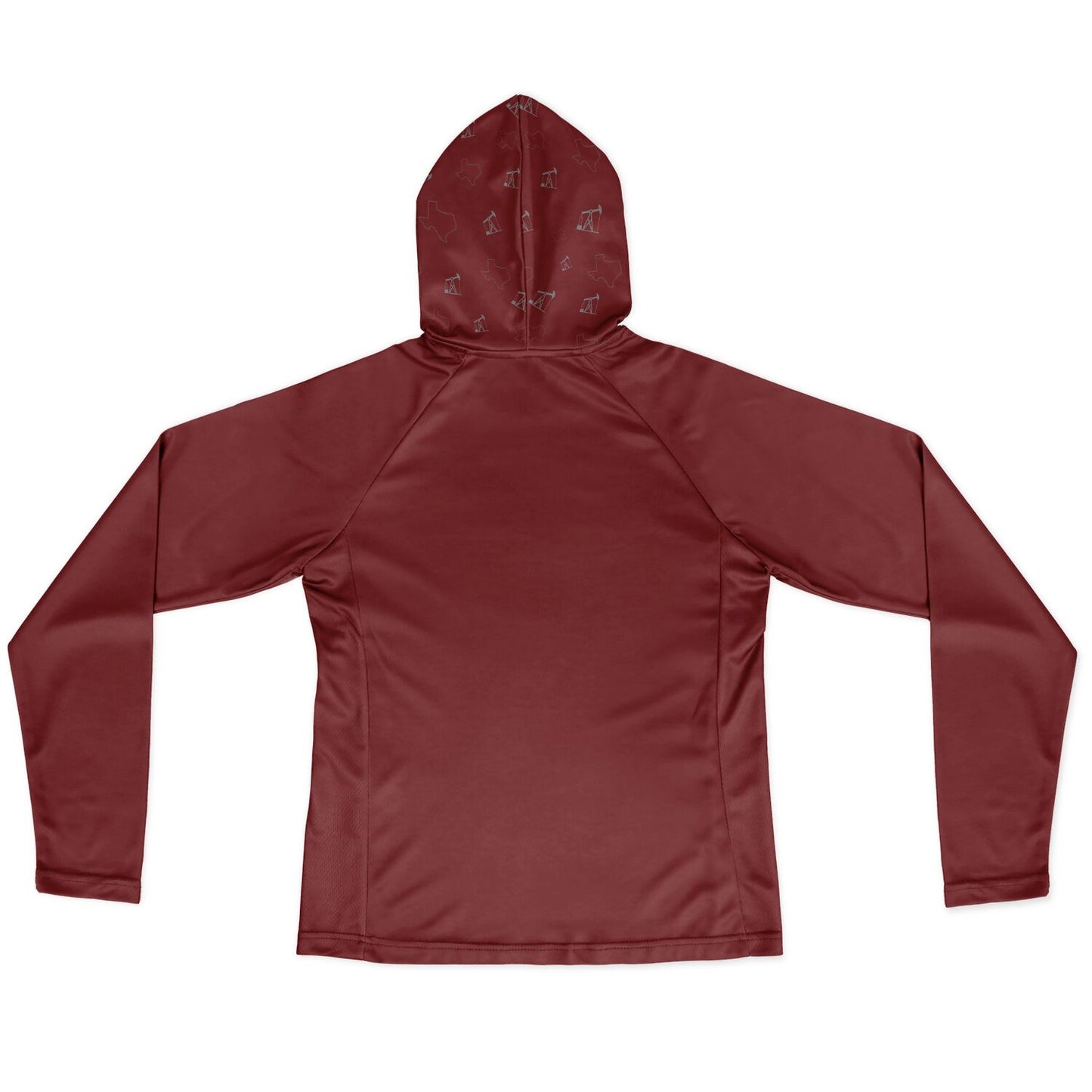 Women's Long Sleeve Hooded Performance Shirt - Red w/ BP Logo
