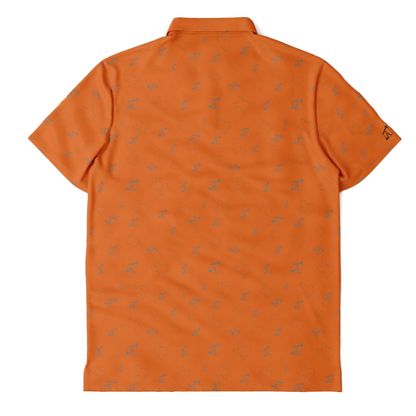 TX and Pumpjacks Sunset Orange Golf Polo Shirt