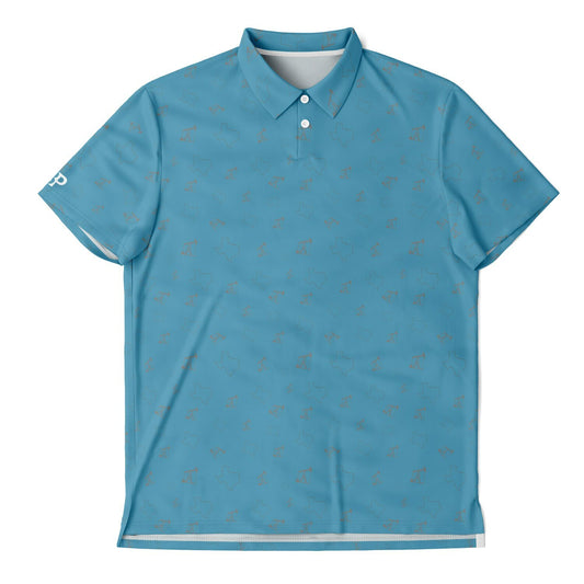 TX and Pumpjacks Sky Blue Golf Polo Shirt