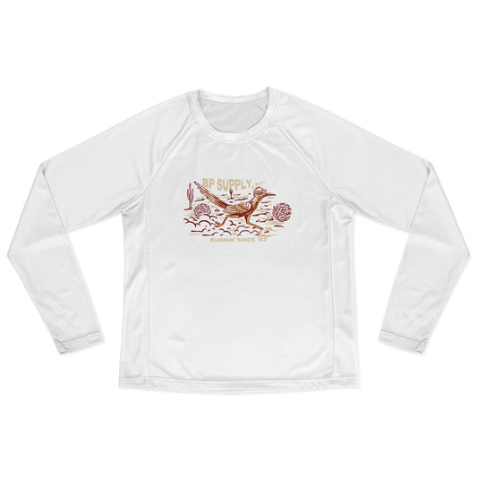 Women's Long Sleeve Performance Shirt - White Roadrunner