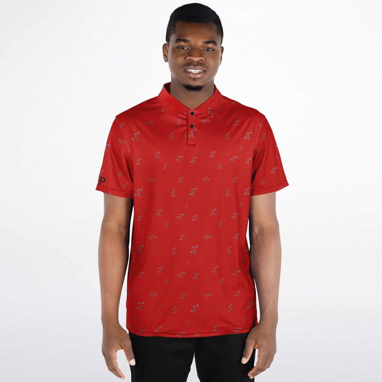 TX and Pumpjacks Red Golf Polo Shirt