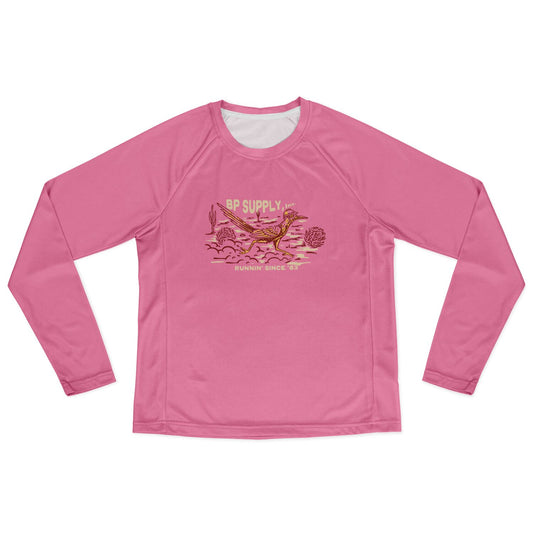 Women's Long Sleeve Performance Shirt - Pink Roadrunner
