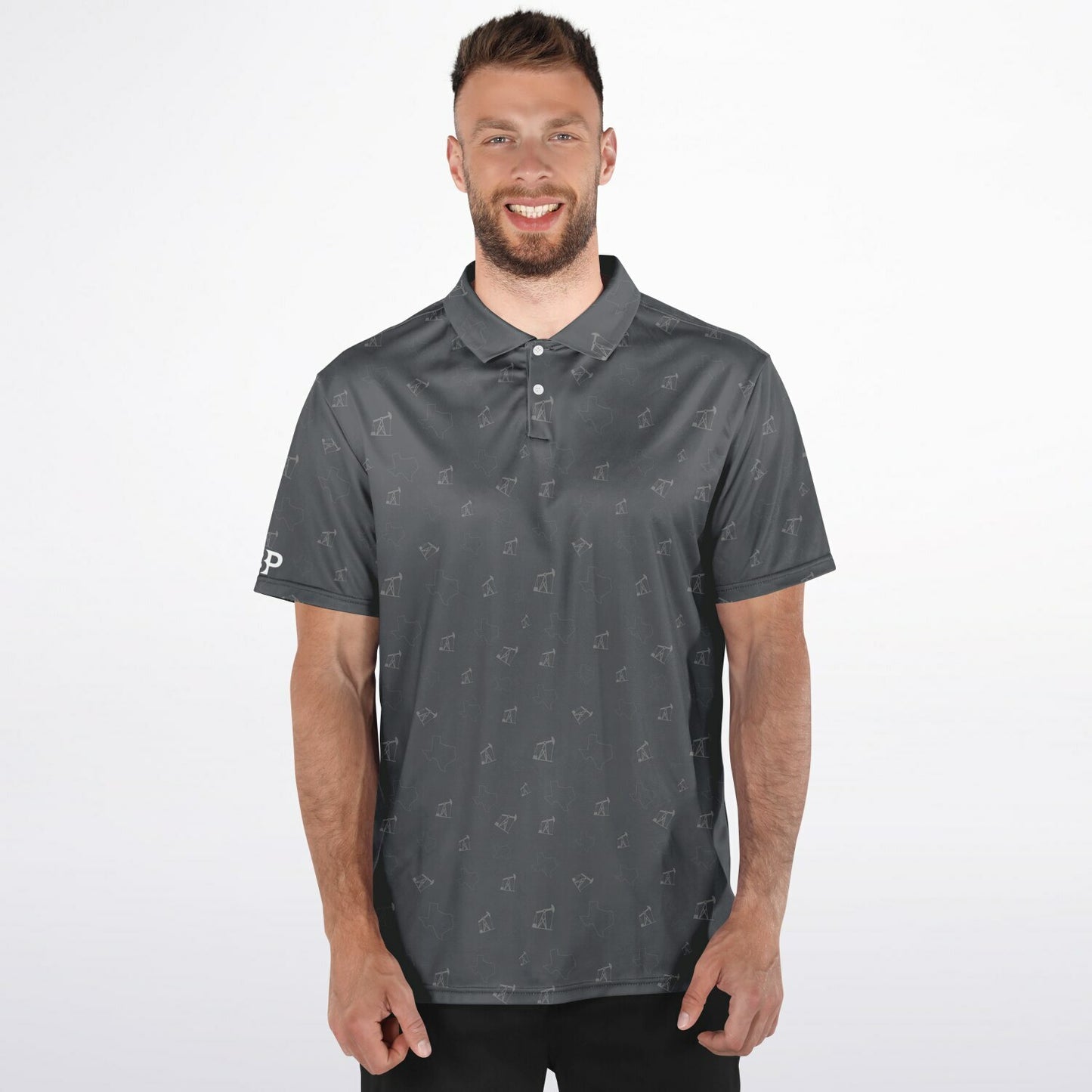 TX and Pumpjacks Gray Golf Polo Shirt