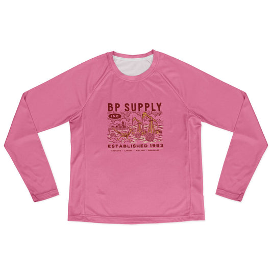 Women's Long Sleeve Performance Shirt - Pink Roadrunner Design
